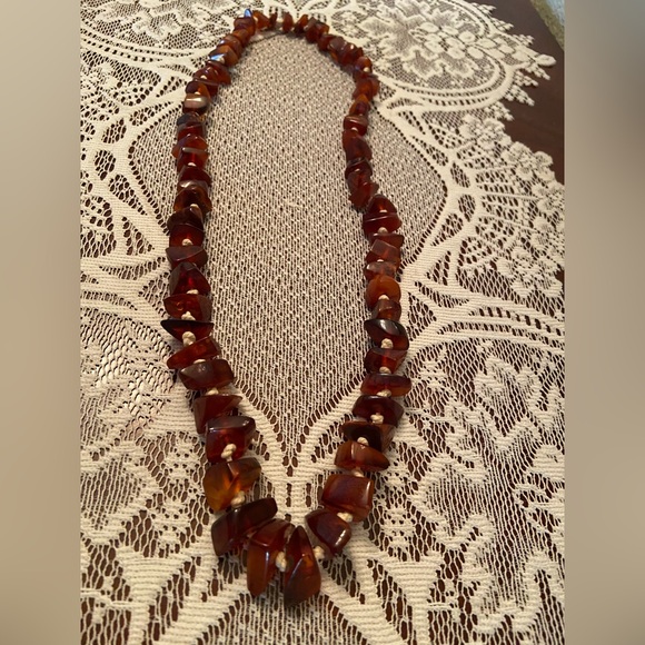 Jewelry - Polish Brown Amber Beaded Necklace
